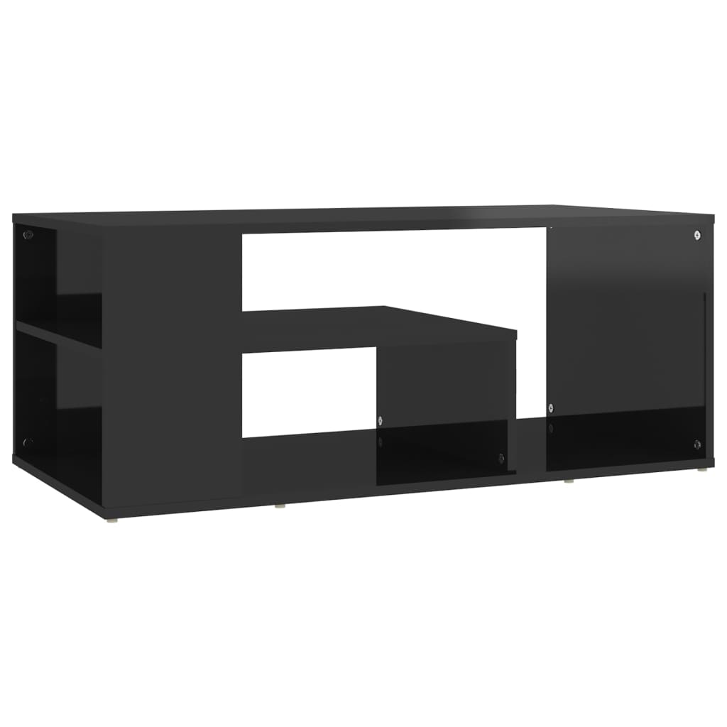 Coffee Table High Gloss Black 100x50x40 cm Engineered Wood