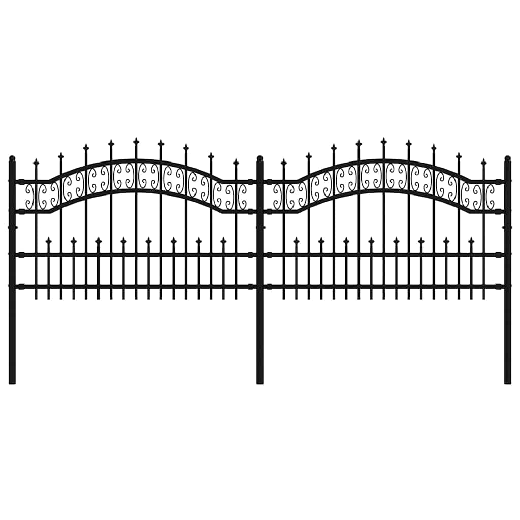 Garden Fence KAMPEN 240 x 115 cm Powder-coated steel Black
