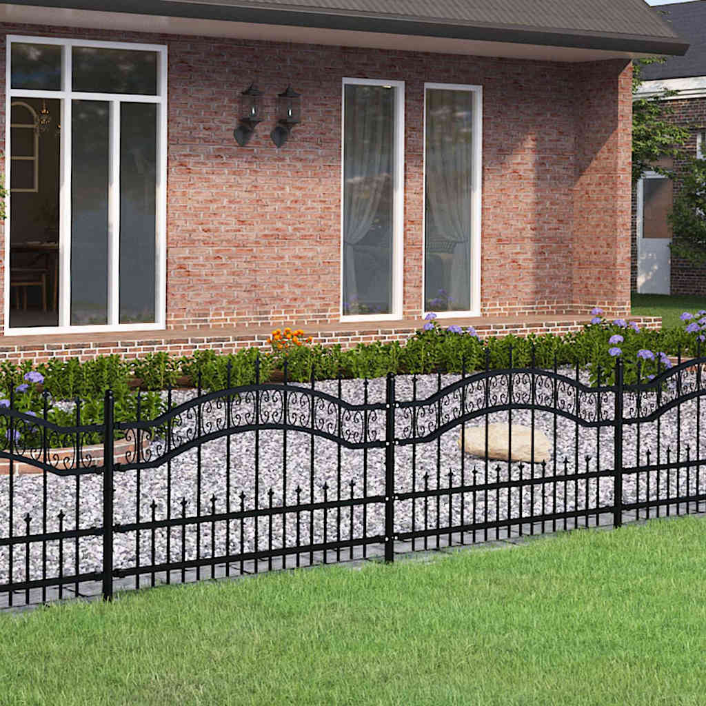 Garden Fence KAMPEN 240 x 115 cm Powder-coated steel Black