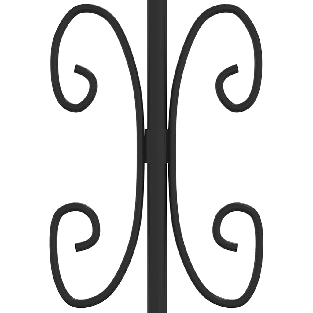 Garden Fence KAMPEN with Spear Top Black 240x125 cm Steel