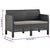 2 Piece Garden Lounge Set with Cushions PP Rattan Anthracite