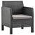 2 Piece Garden Lounge Set with Cushions PP Rattan Anthracite