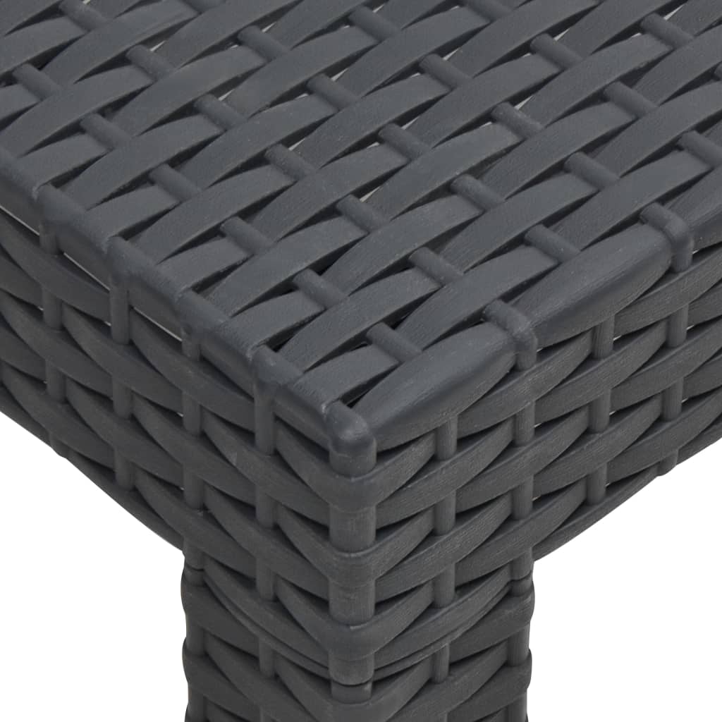 3 Piece Garden Lounge Set with Cushions PP Rattan Anthracite