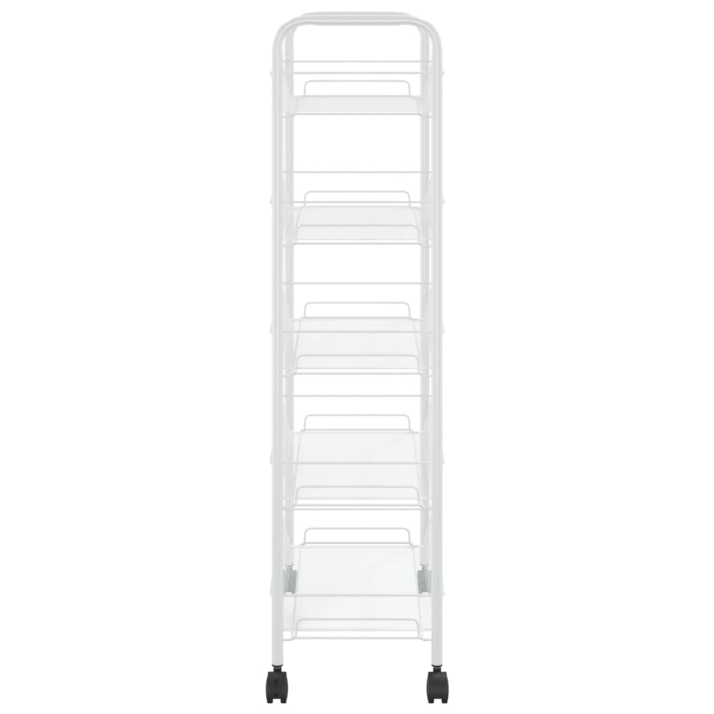 5-Tier Kitchen Trolley White 46x26x105 cm Iron