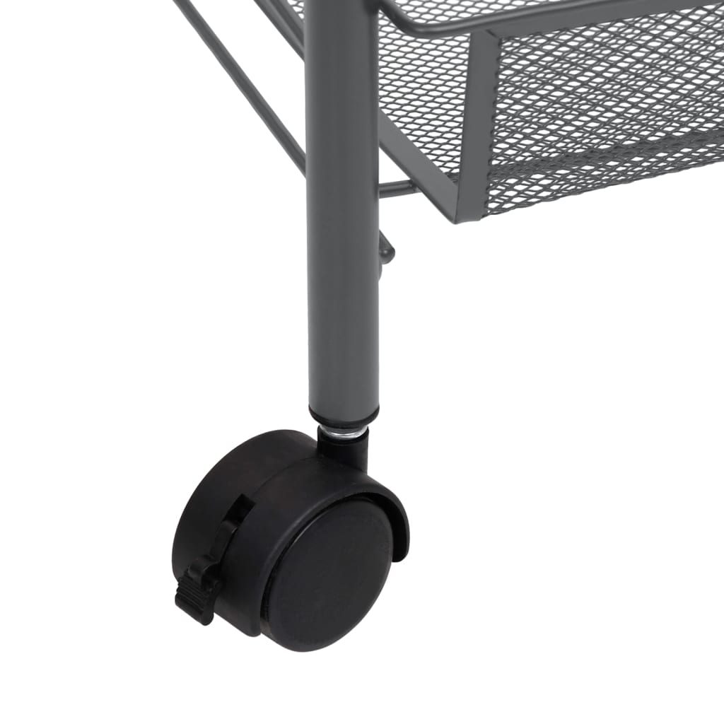 5-Tier Kitchen Trolley Grey 46x26x105 cm Iron