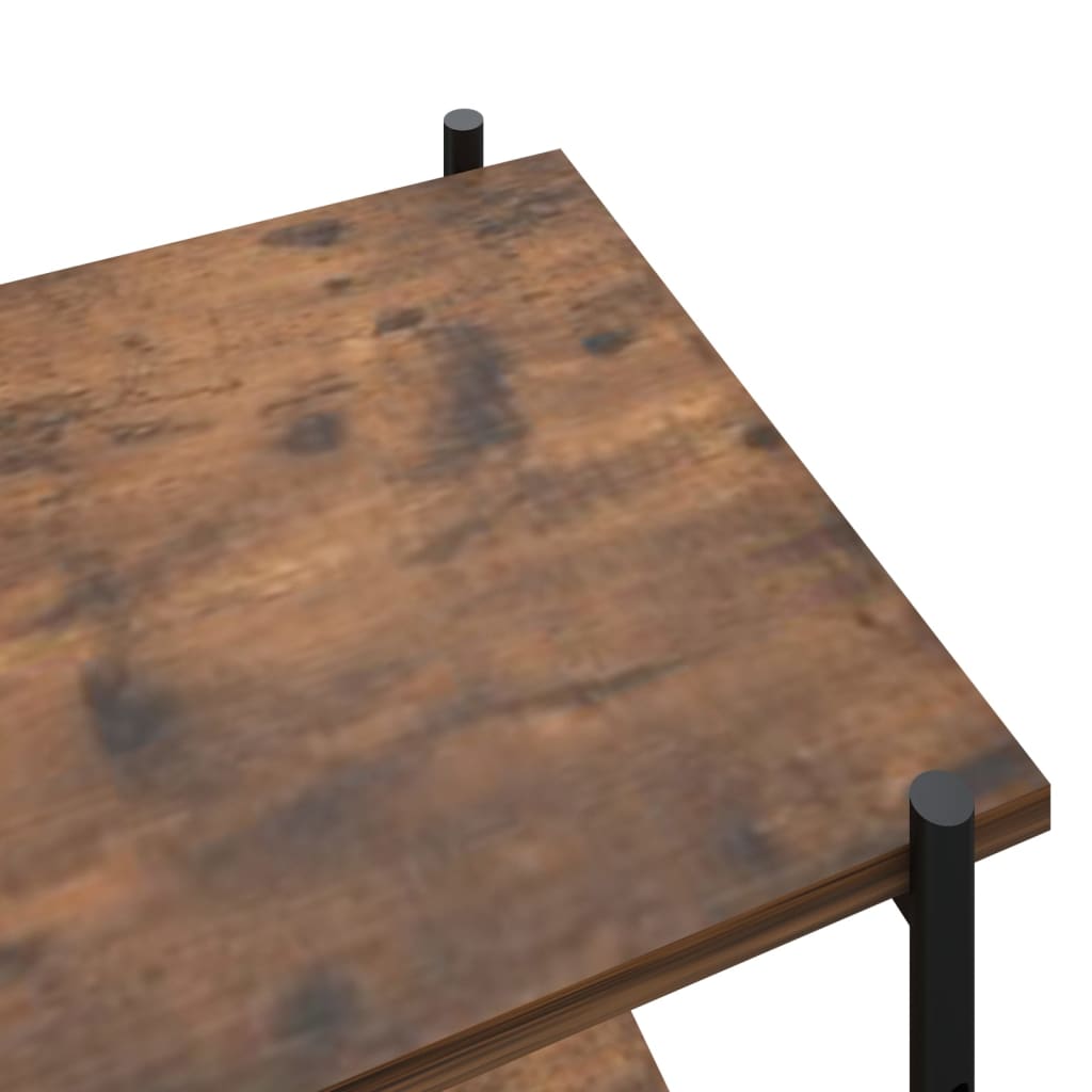 3-Tier Shelving Unit Black and Natural 80x40x92 cm