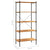 5-Tier Shelving Unit Black and Oak 80x40x163 cm