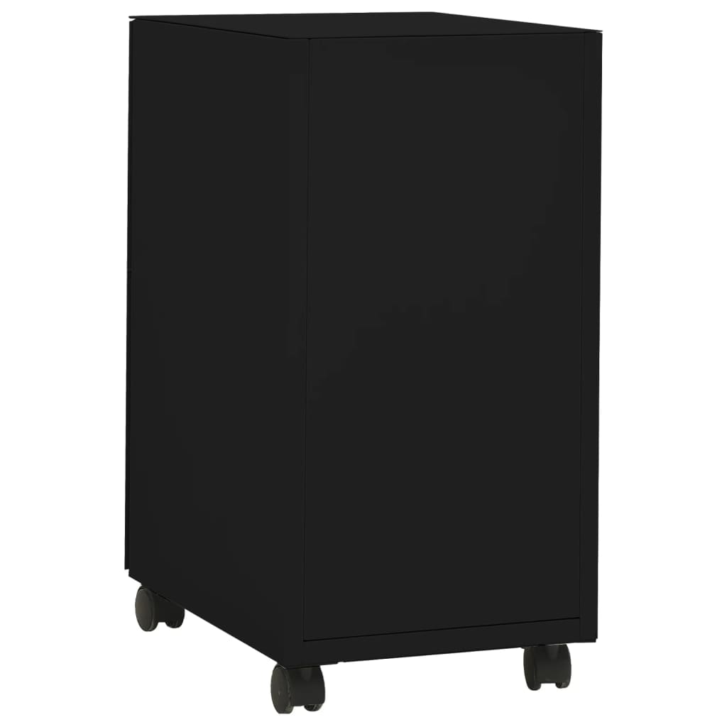 Mobile File Cabinet Black 30x45x59 cm Steel