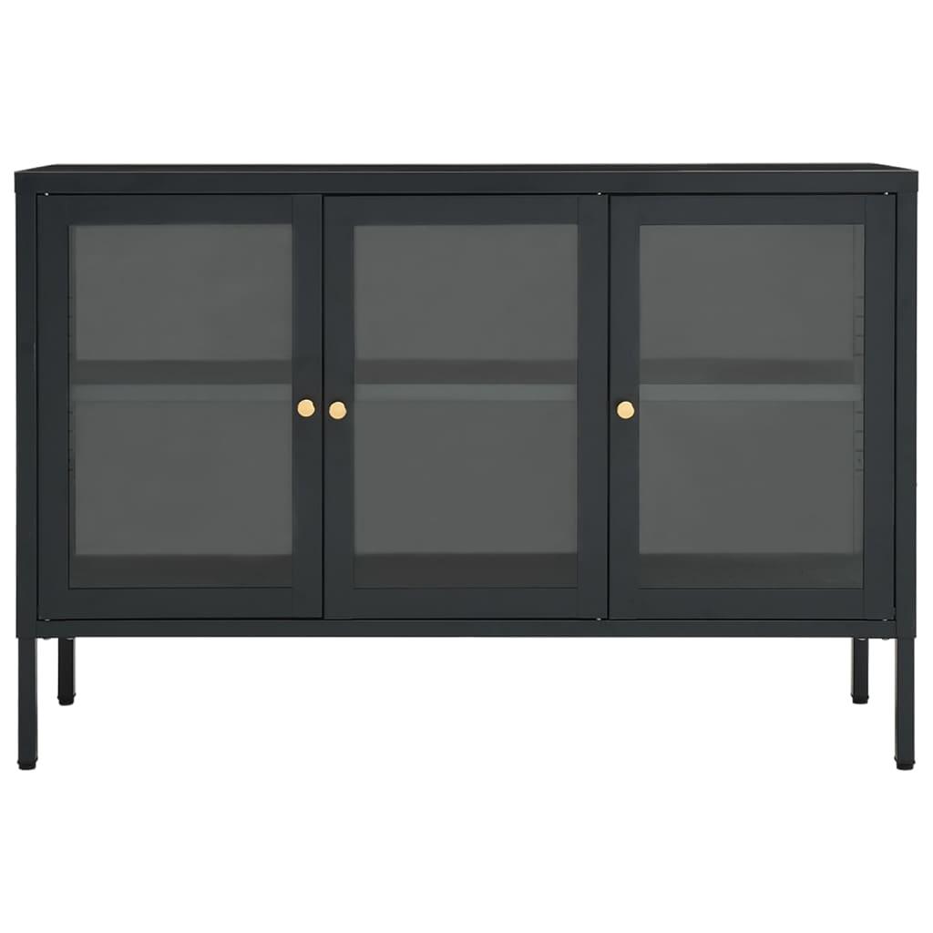 Sideboard Anthracite 105x35x70 cm Steel and Glass
