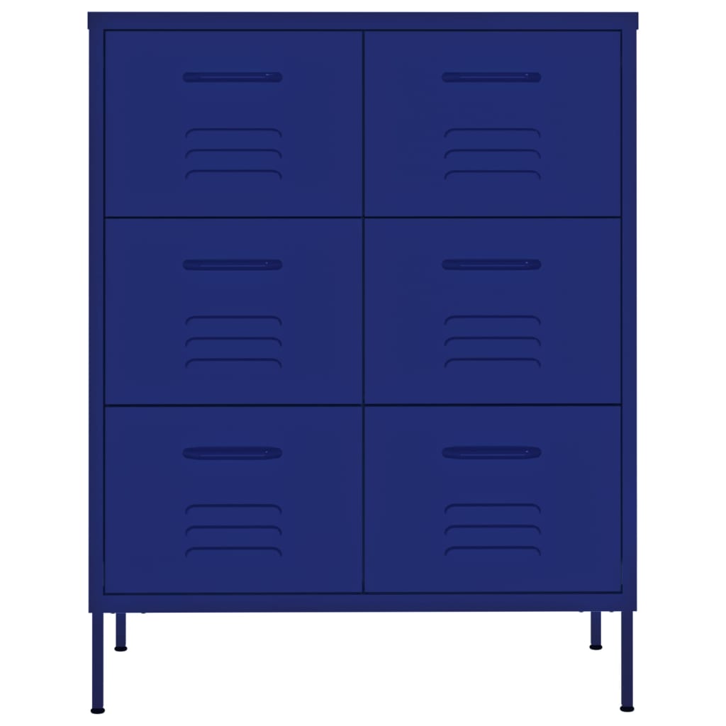 Drawer Cabinet Navy Blue 80x35x101.5 cm Steel