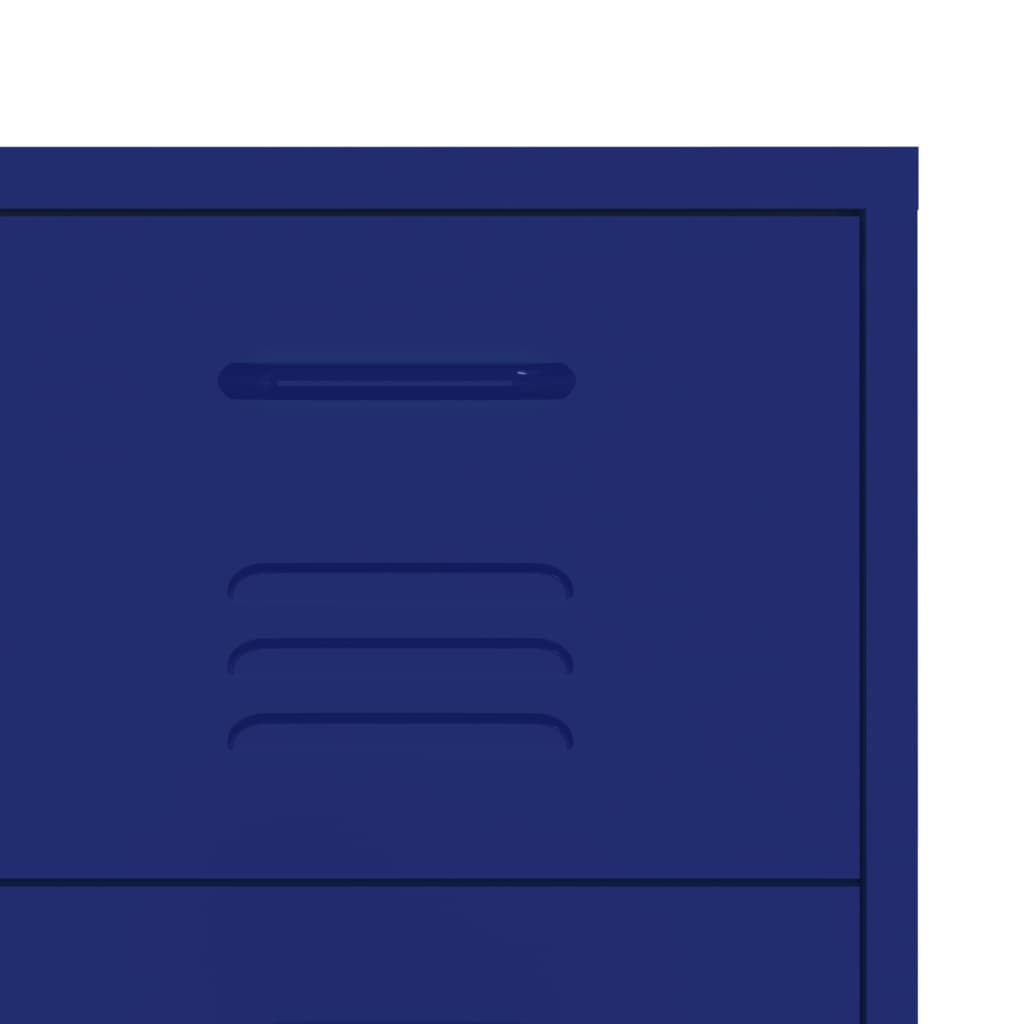 Drawer Cabinet Navy Blue 80x35x101.5 cm Steel