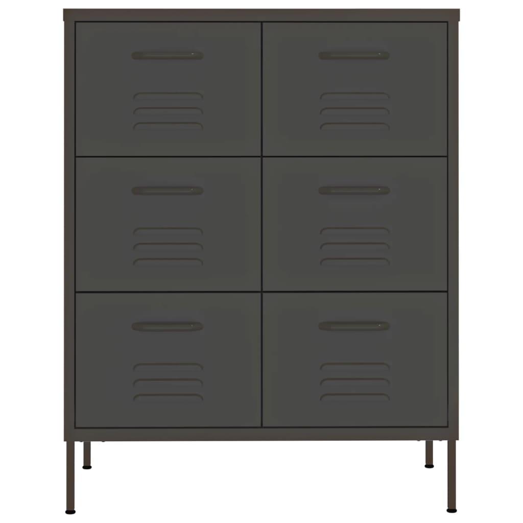 Drawer Cabinet Anthracite 80x35x101.5 cm Steel