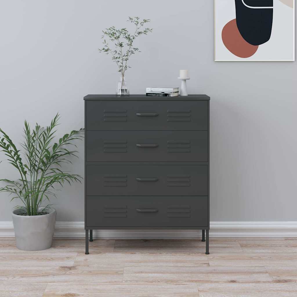 Chest of Drawers Anthracite 80x35x101.5 cm Steel
