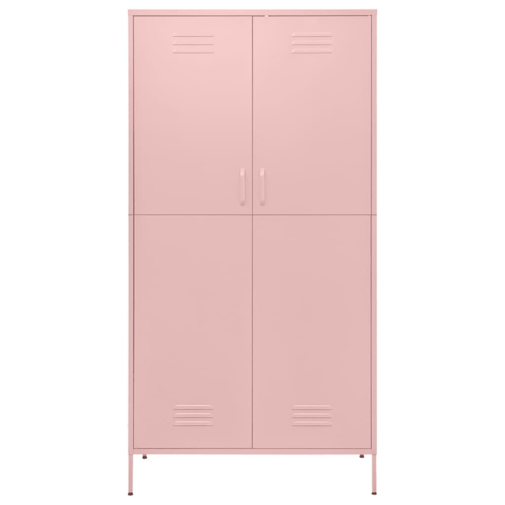 Wardrobe Pink 90x50x180 cm Steel