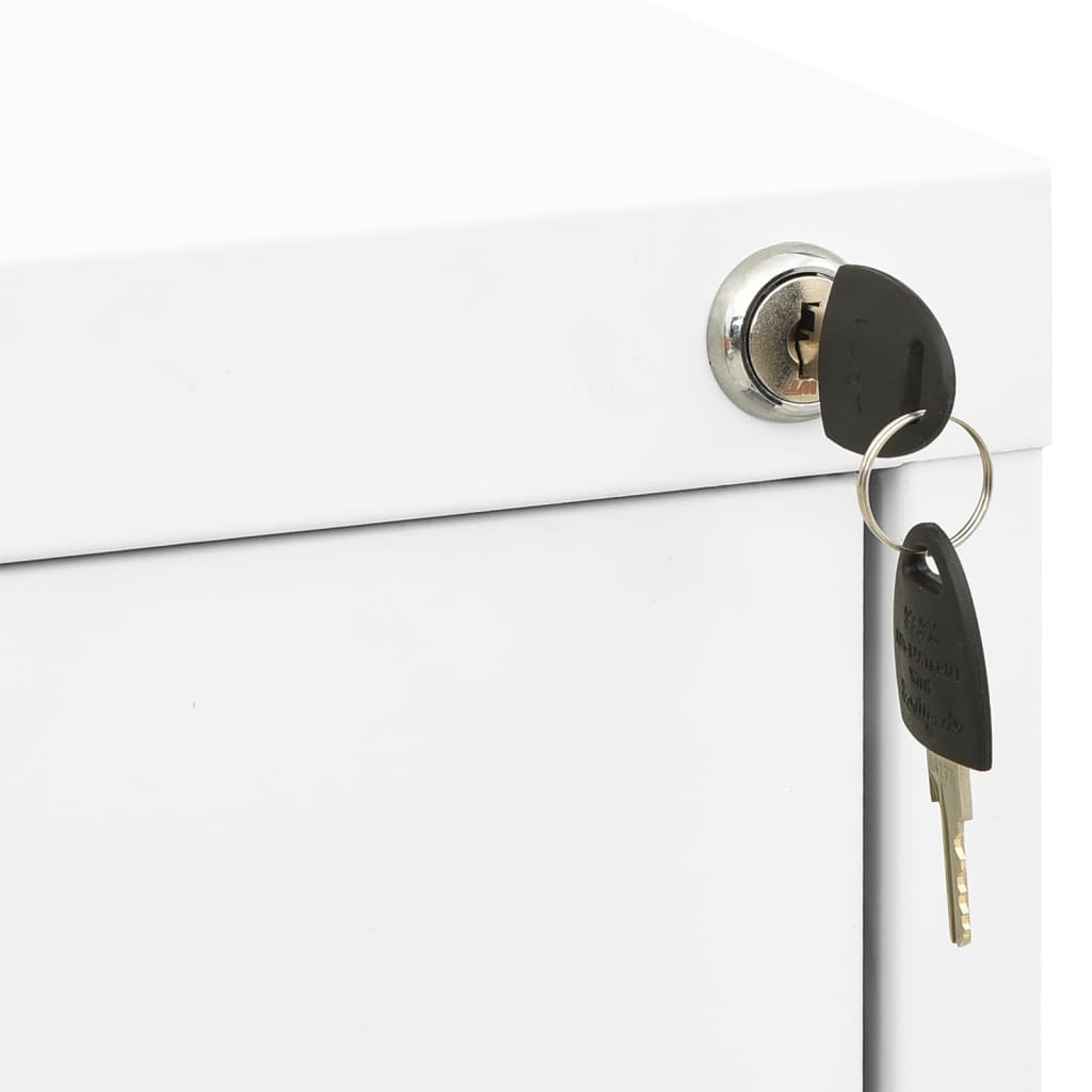 Filing Cabinet White 46x62x102.5 cm Steel