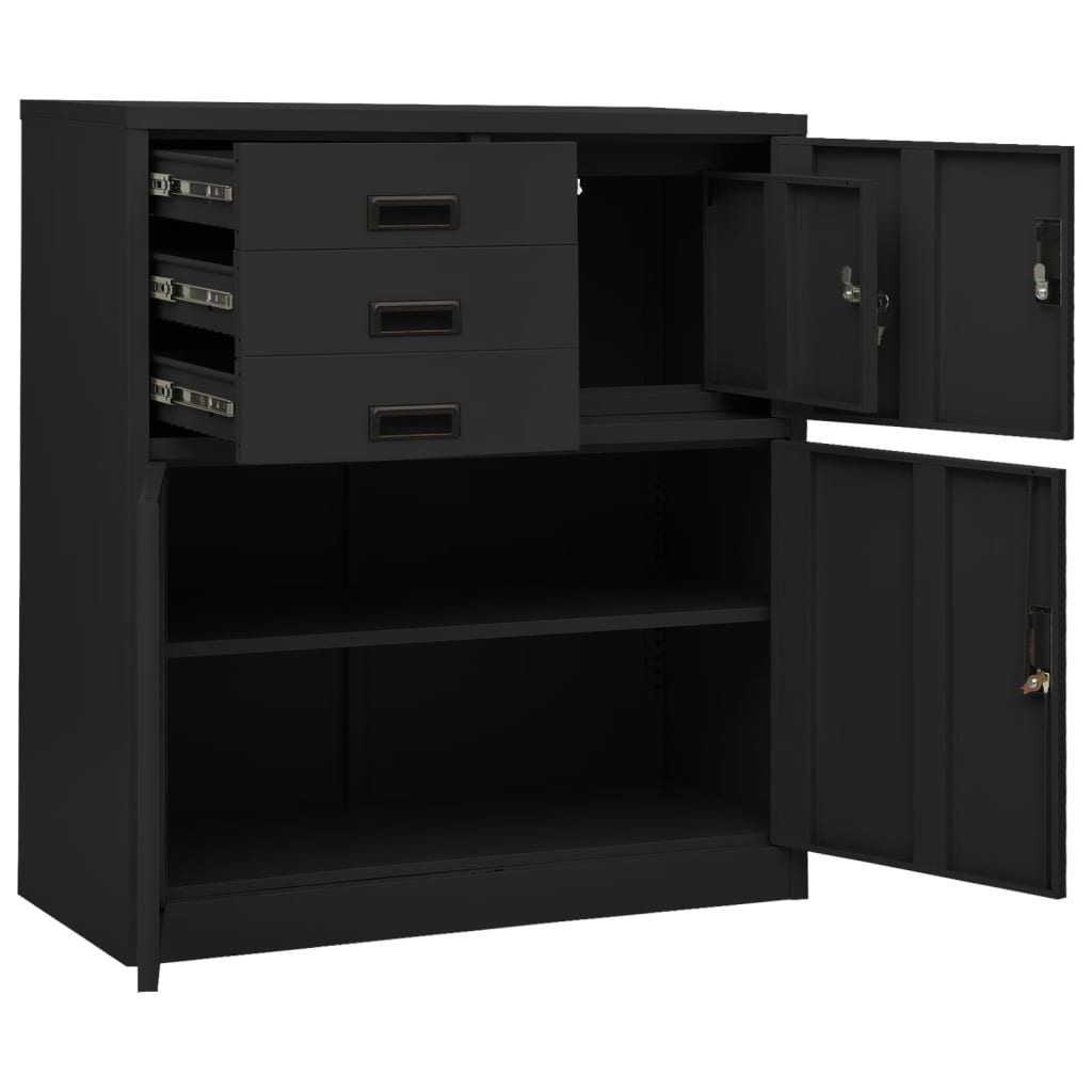 Office Cabinet Anthracite 90x40x102 cm Steel