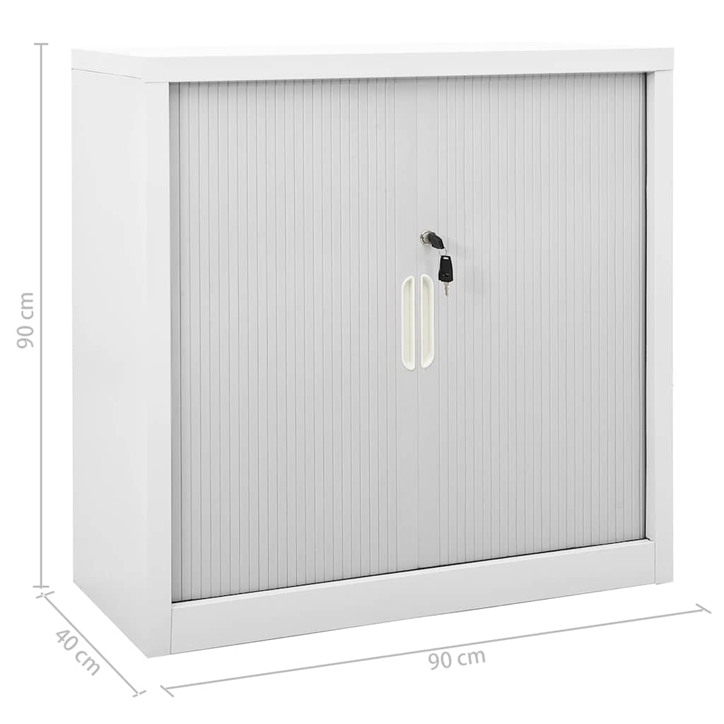 Sliding Door Cabinet Grey 90x40x90 cm Steel
