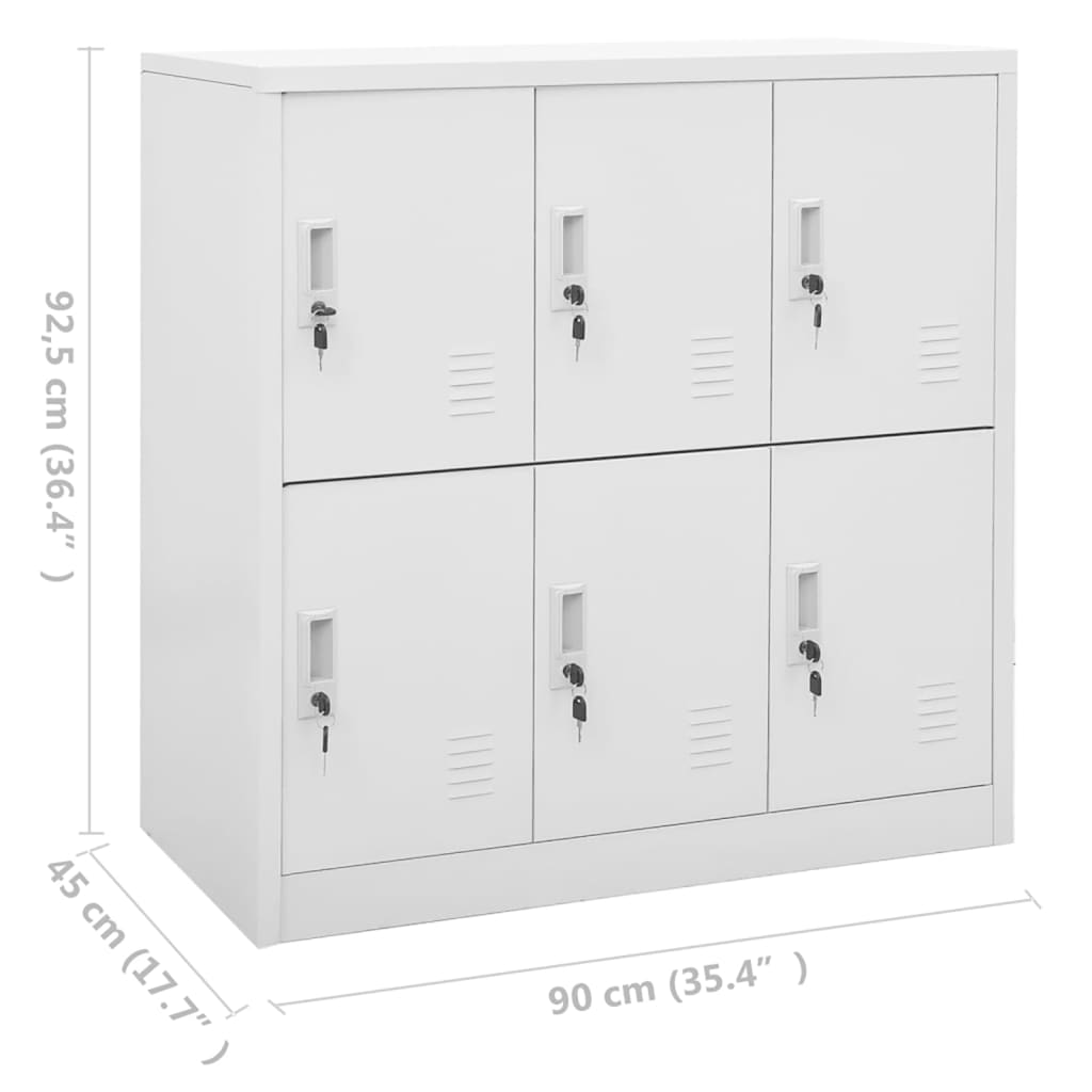 Locker Cabinet Light Grey 90x45x92.5 cm Steel