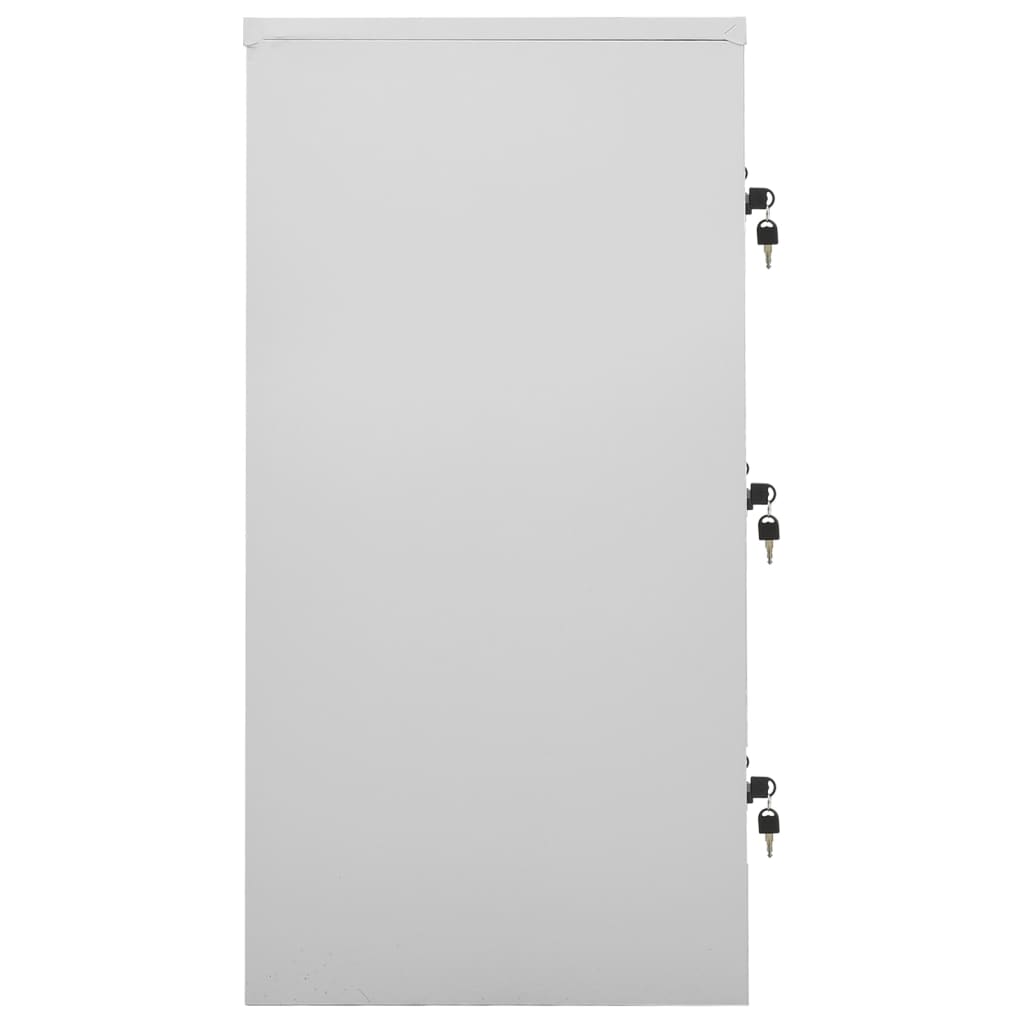 Locker Cabinet Light Grey and Red 90x45x92.5 cm Steel