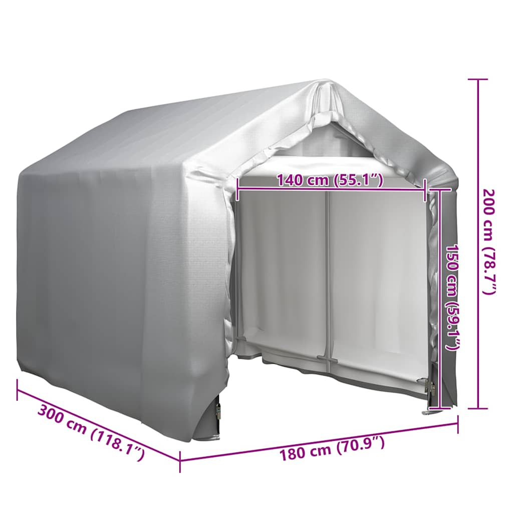 Storage Tent 180x300 cm Steel Grey