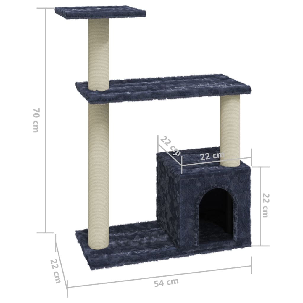 Cat Tree with Sisal Scratching Posts Dark Grey 70 cm