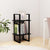 2-Tier Book Cabinet Black 40x30x70 cm Solid Pine Wood