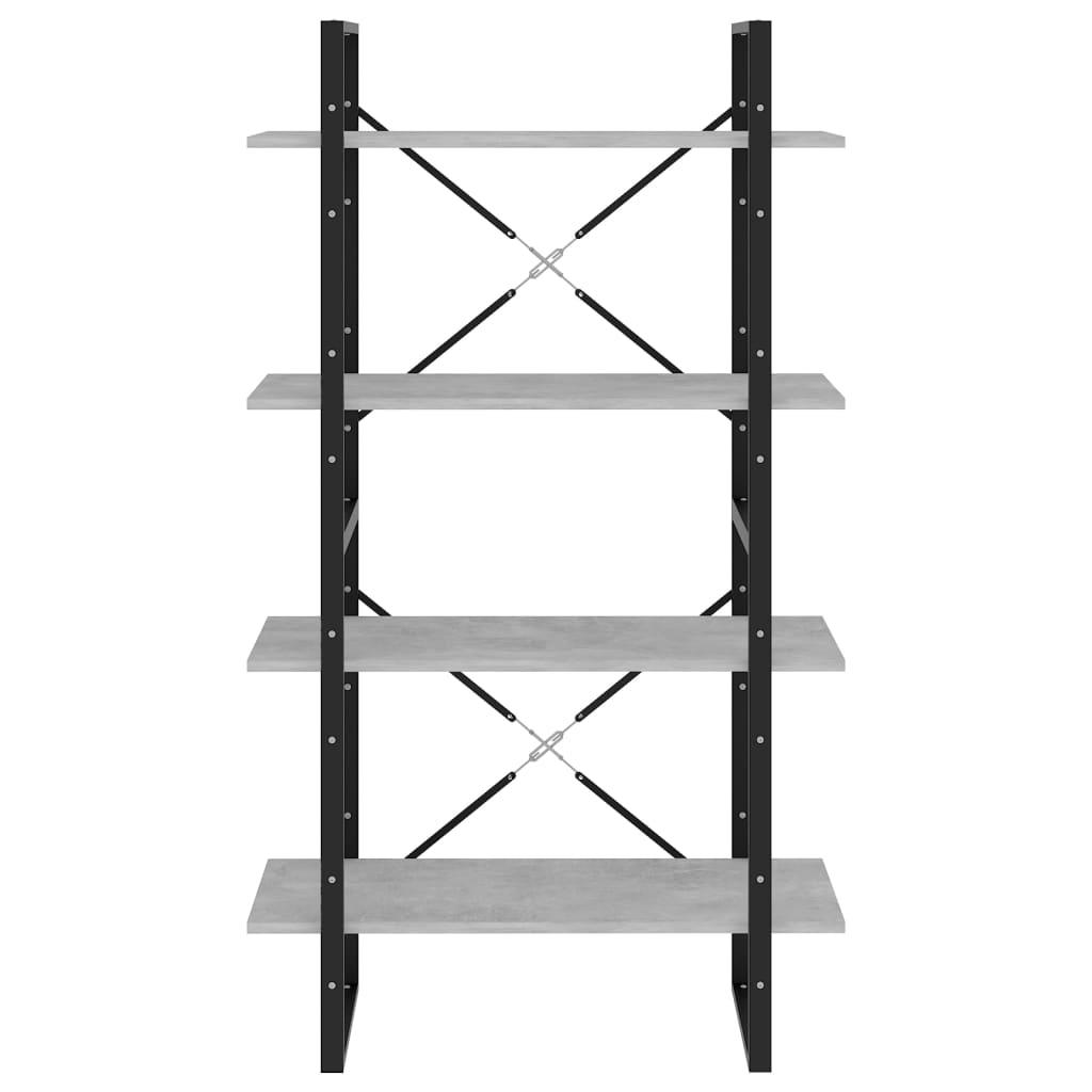 4-Tier Book Cabinet Concrete Grey 80x30x140 cm Engineered Wood