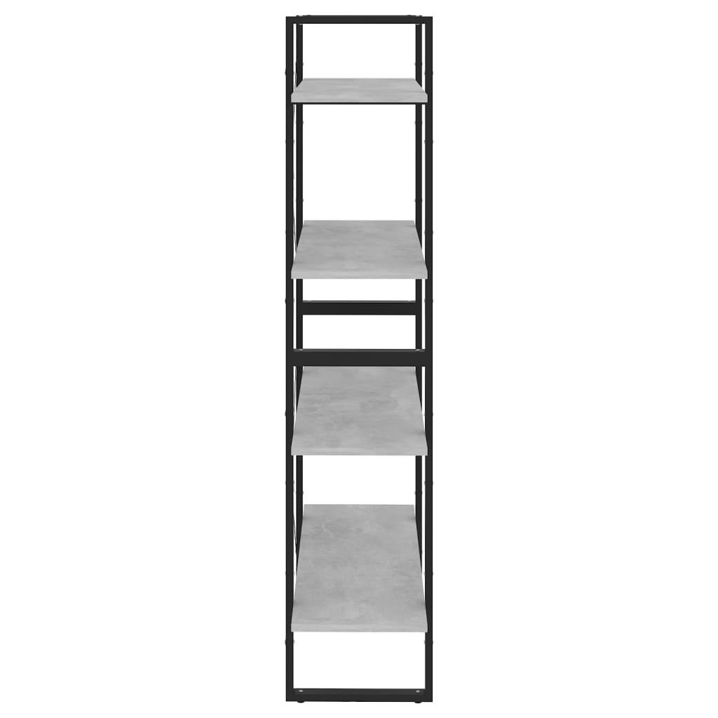 4-Tier Book Cabinet Concrete Grey 80x30x140 cm Engineered Wood