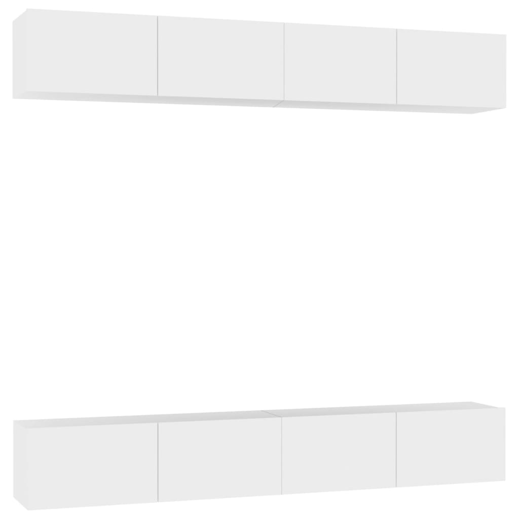 TV Cabinets 4 pcs White 100x30x30 cm Engineered Wood