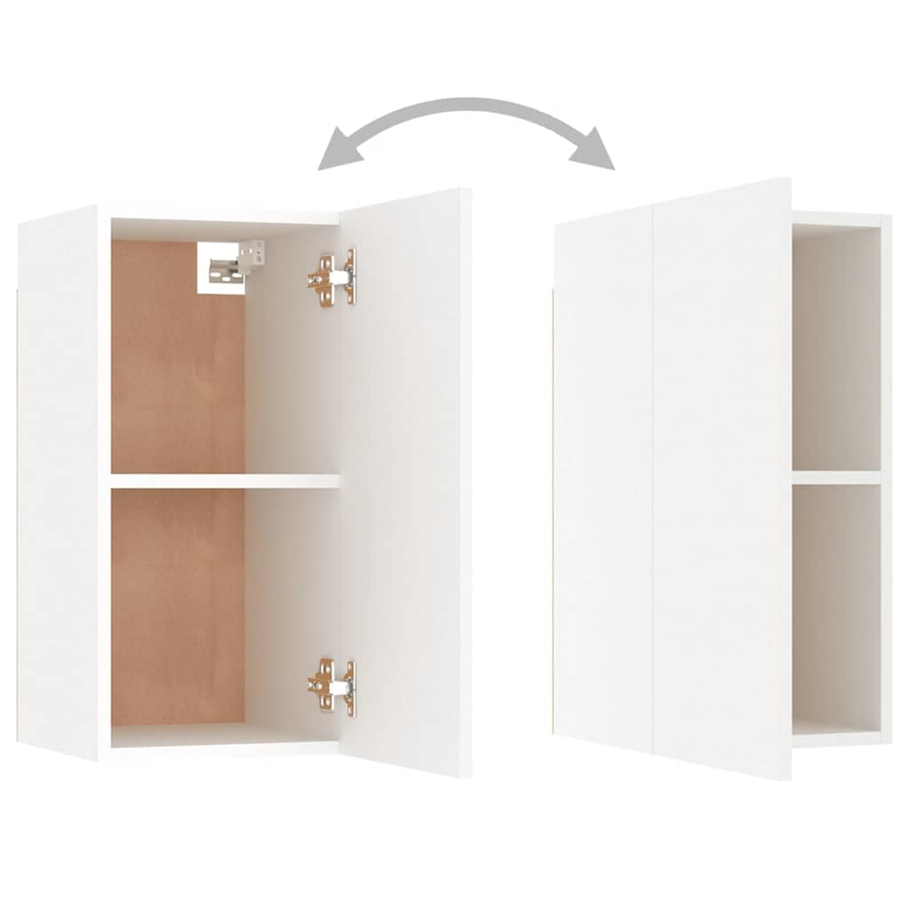 4 Piece TV Cabinet Set White Engineered Wood