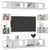 8 Piece TV Cabinet Set White Engineered Wood