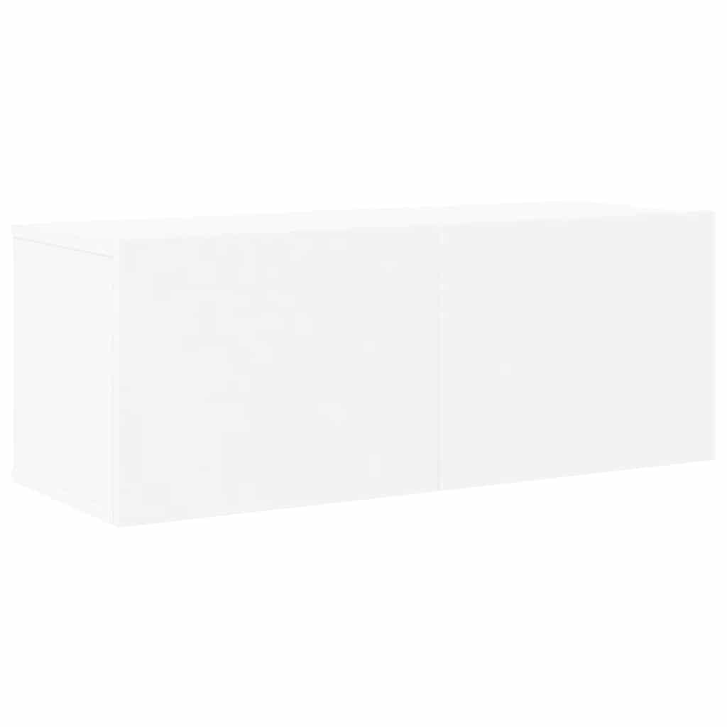 8 Piece TV Cabinet Set White Engineered Wood
