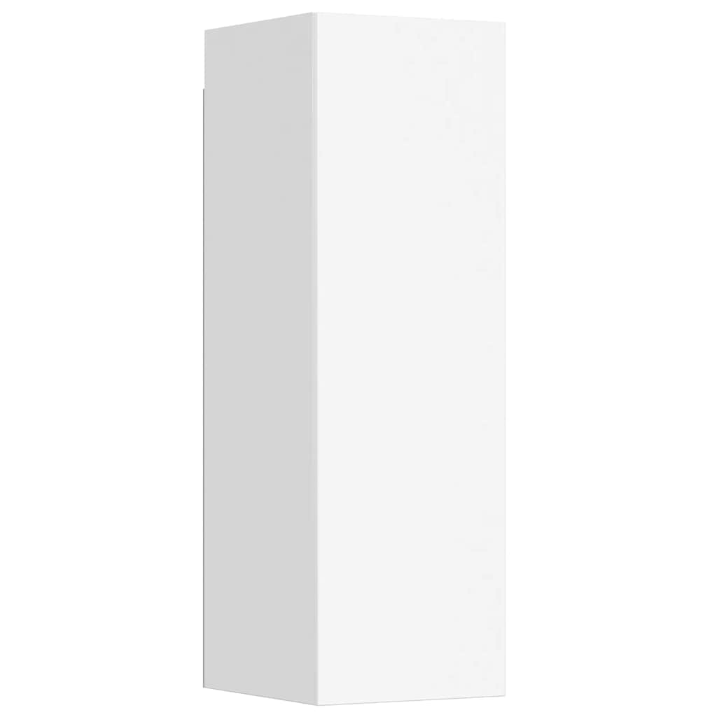 5 Piece TV Cabinet Set White Engineered Wood