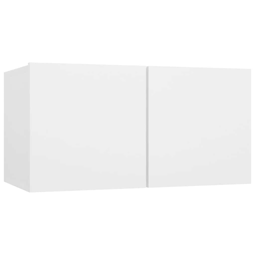 8 Piece TV Cabinet Set White Engineered Wood