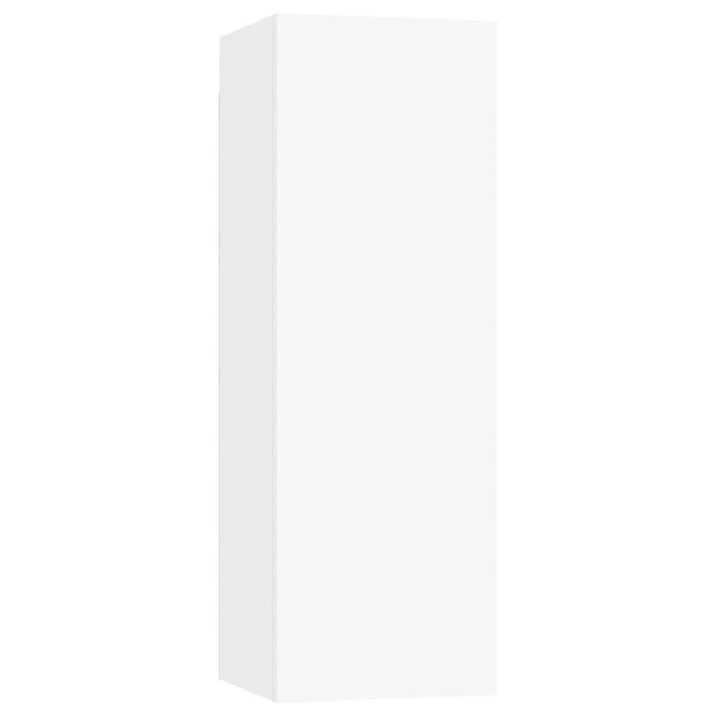 8 Piece TV Cabinet Set White Engineered Wood
