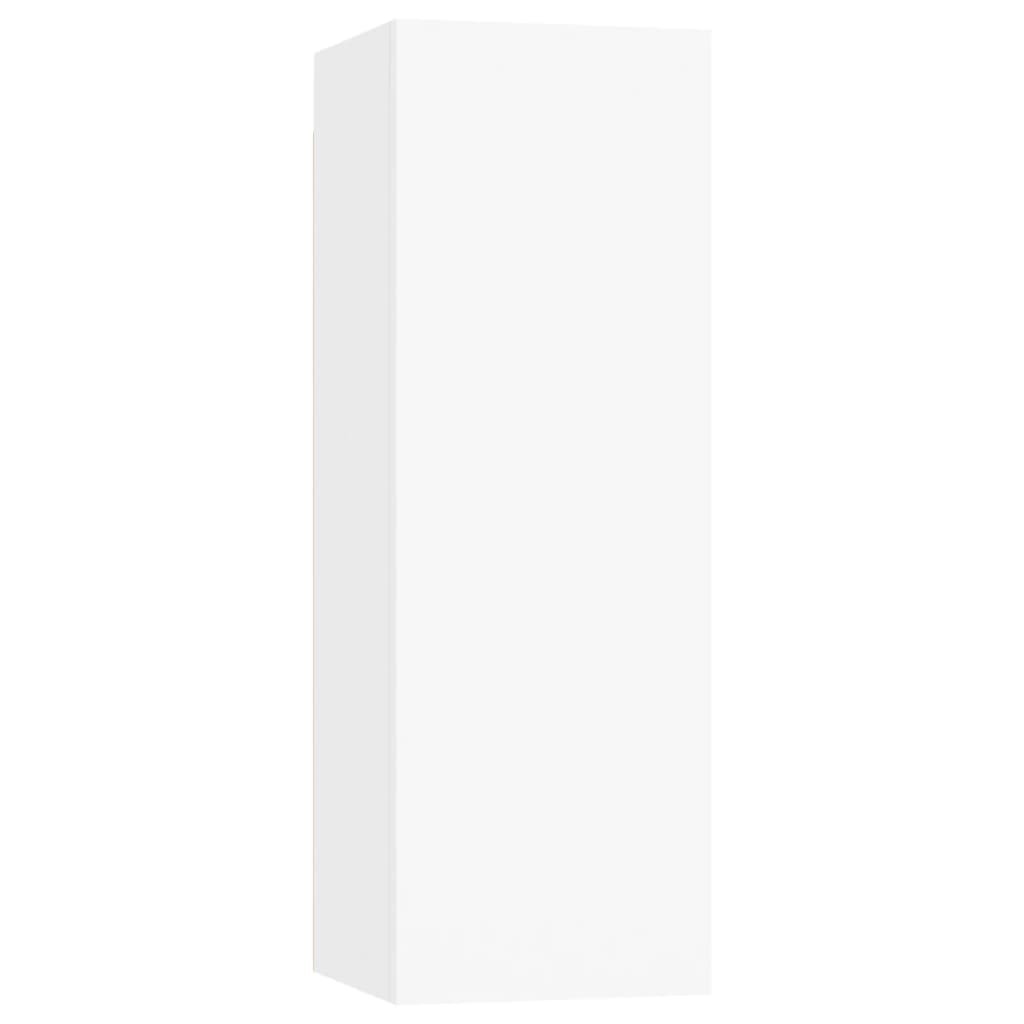 4 Piece TV Cabinet Set White Engineered Wood