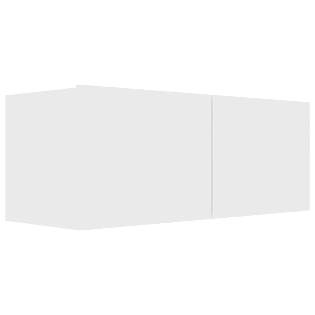 4 Piece TV Cabinet Set White Engineered Wood