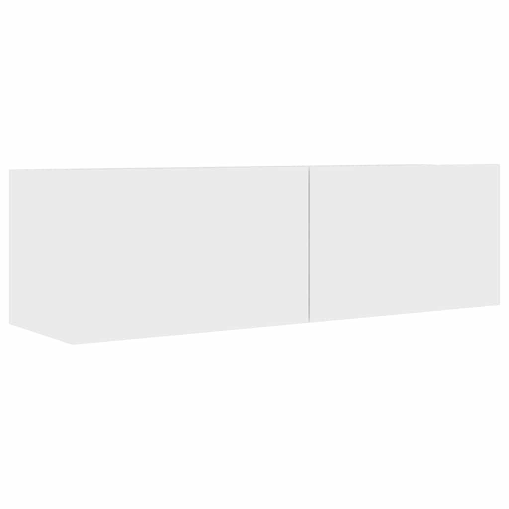 7 Piece TV Cabinet Set White Engineered Wood