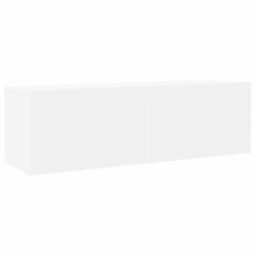 8 Piece TV Cabinet Set White Engineered Wood