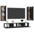 4 Piece TV Cabinet Set Black Engineered Wood