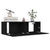 4 Piece TV Cabinet Set Black Engineered Wood