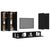 6 Piece TV Cabinet Set Black Engineered Wood