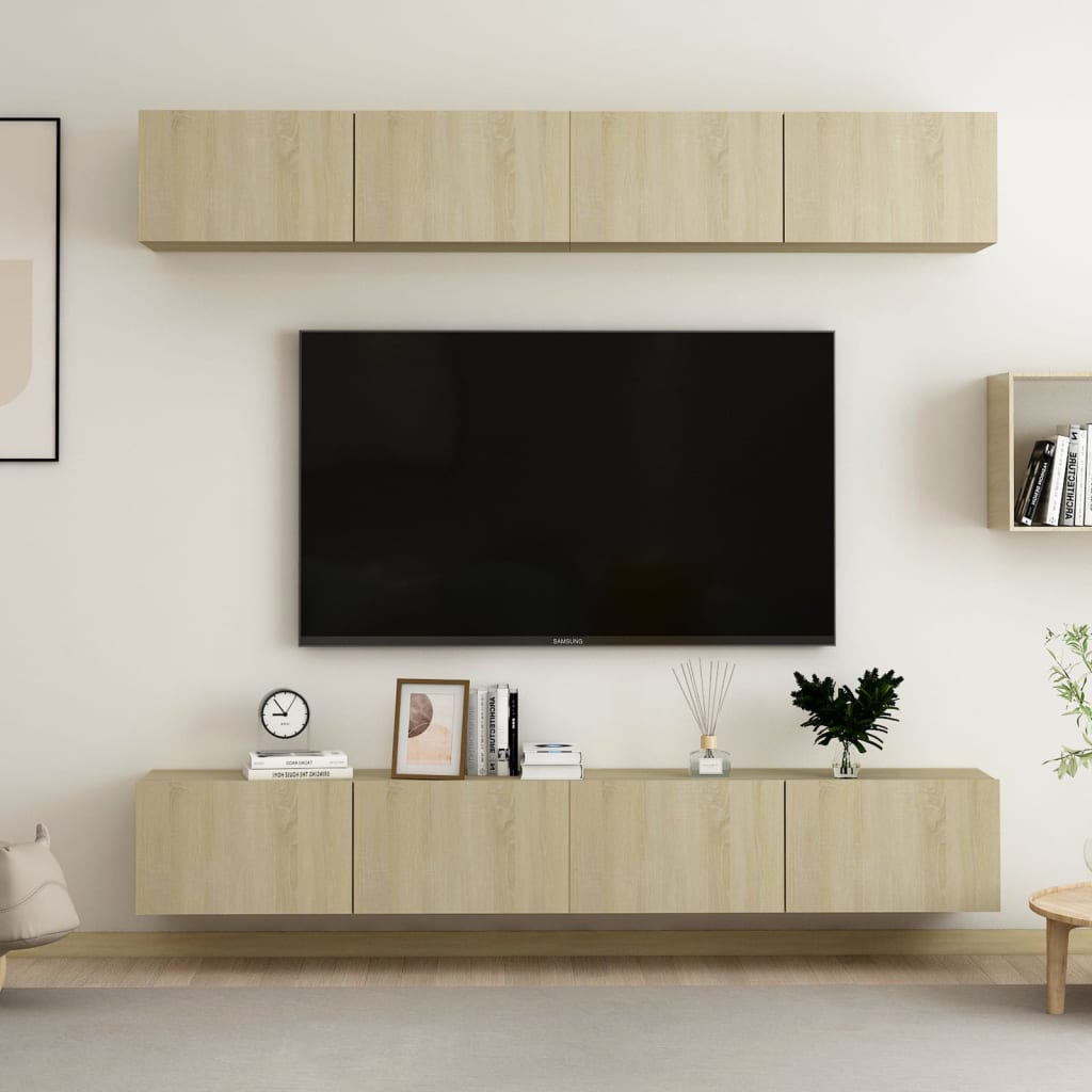 TV Cabinets 4 pcs Sonoma Oak 100x30x30 cm Engineered Wood