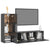 3 Piece TV Cabinet Set High Gloss Grey Engineered Wood