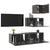 4 Piece TV Cabinet Set High Gloss Grey Engineered Wood