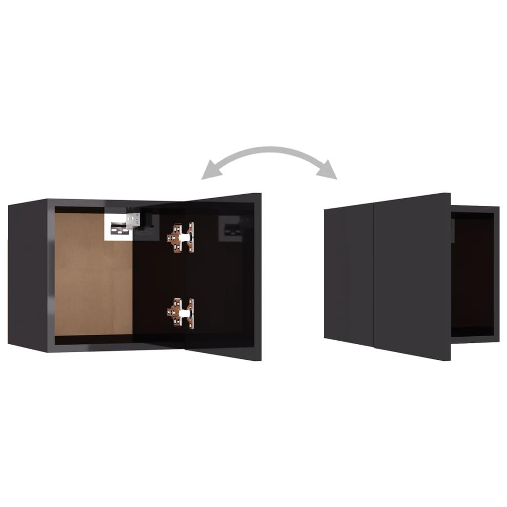 Bedside Cabinets 2 pcs High Gloss Grey 30.5x30x30 cm Engineered Wood