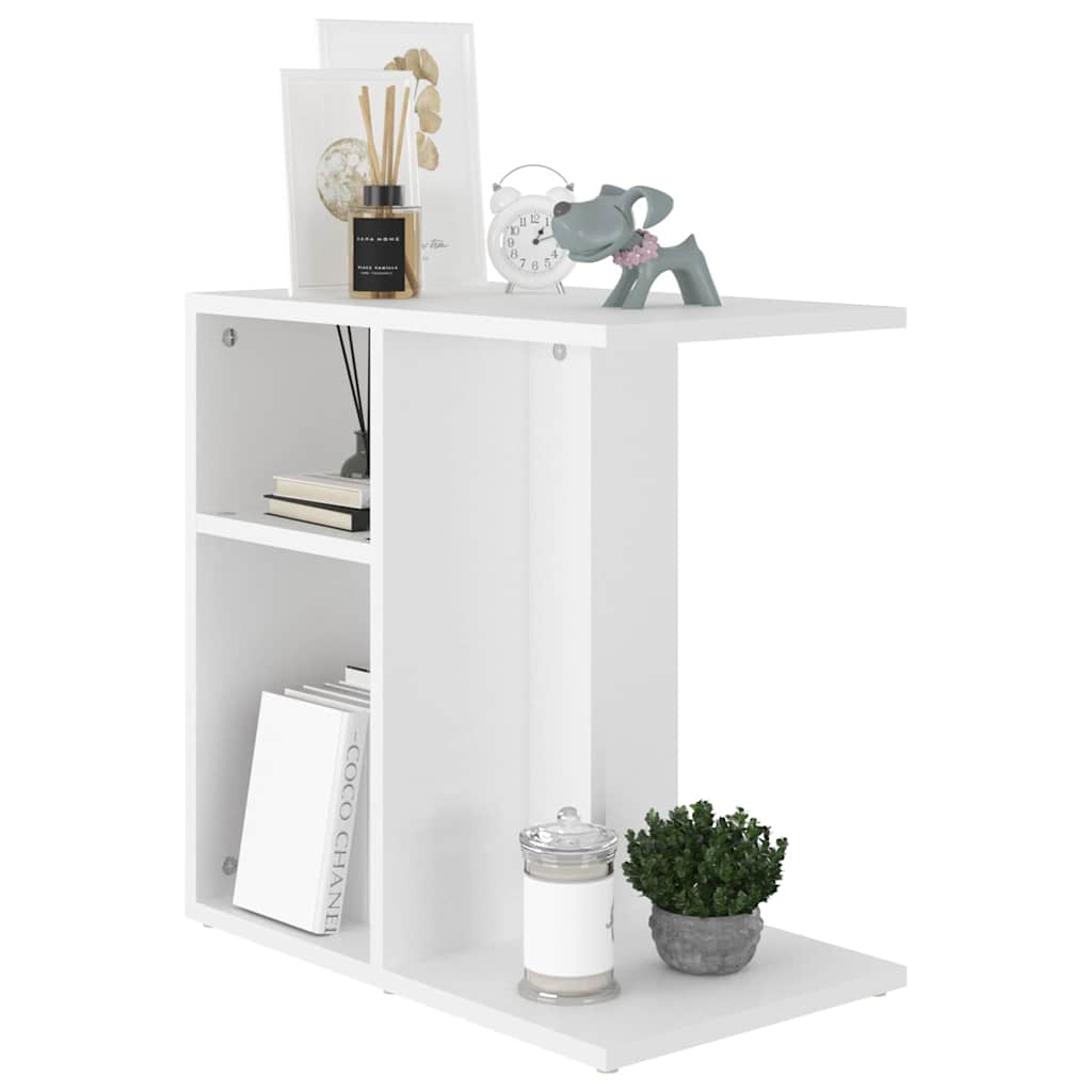 Side Table White 50x30x50 cm Engineered Wood