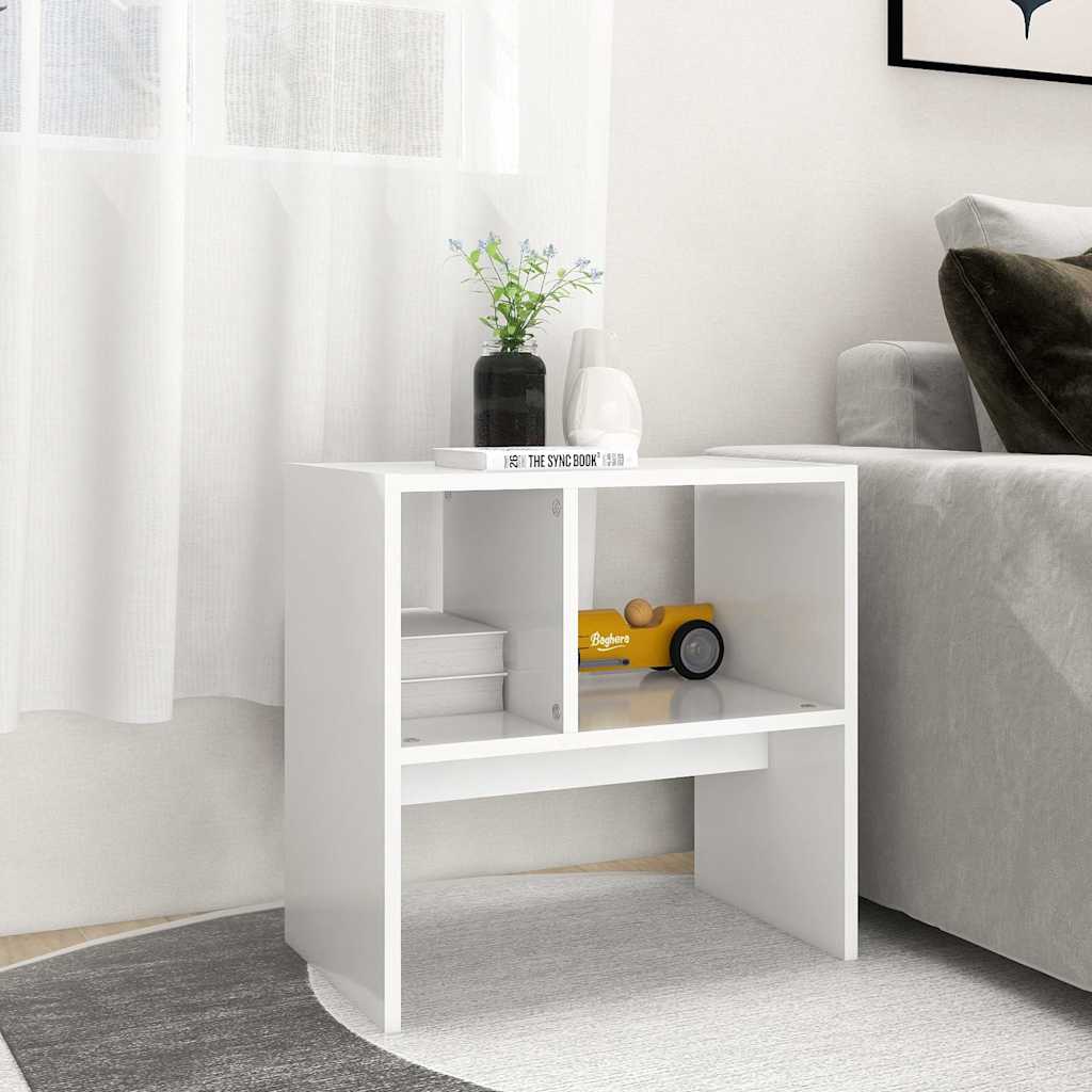 Side Table White 50x30x50 cm Engineered Wood