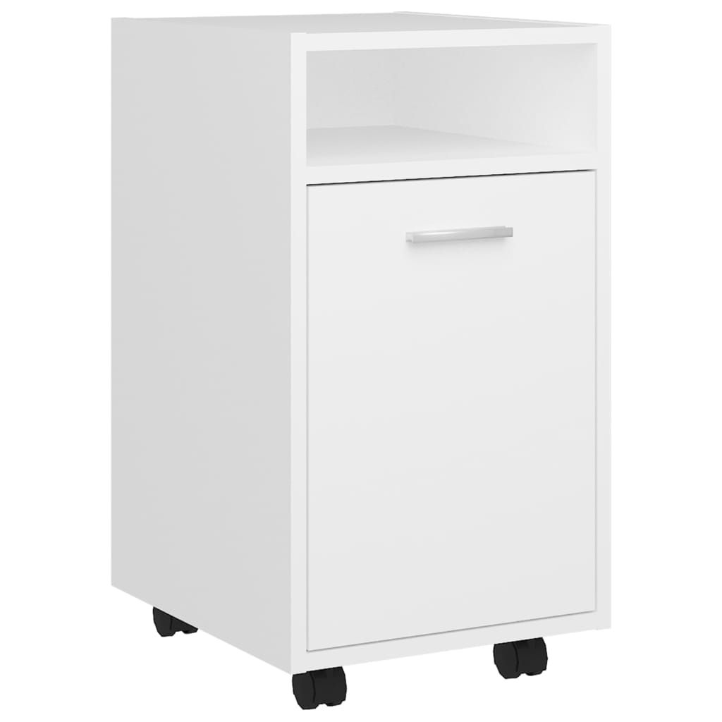 Side Cabinet with Wheels White 33x38x60 cm Engineered Wood