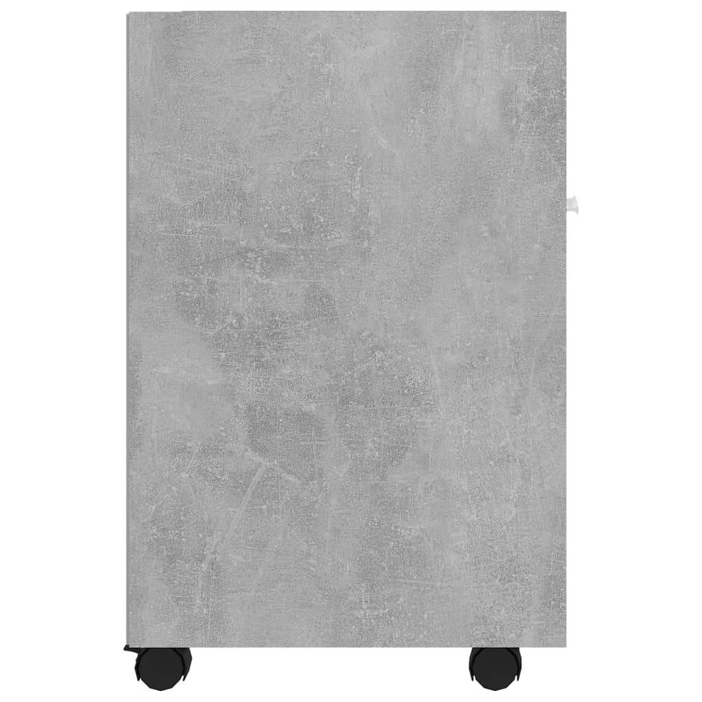 Side Cabinet with Wheels Concrete Grey 33x38x60 cm Engineered Wood